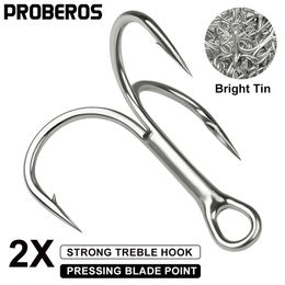 Fishing Hooks PROBEROS 100PCS Fishing Hooks 18-16-14-12-10-8-6-4-2-1-10-20-30-40-50# High Carbon Treble Hooks Triple Barbed Fishhooks 230619