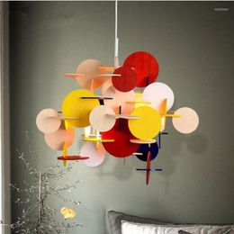 Chandeliers Nordic Plastic Chandelier Lighting DIY Multi Colour Bedroom Living Room Kitchen Kids Hanging Lamp