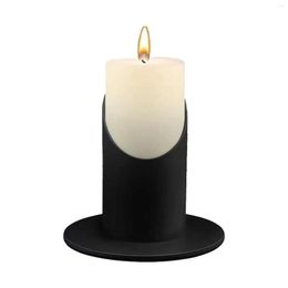 Candle Holders Metal Candles Holder Black White Candlestick Base Tapers Christmas Wedding Party Home Pillar Stand