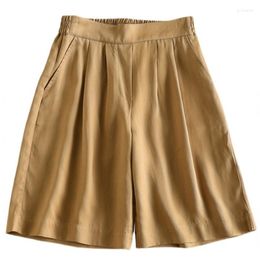 Women's Pants High Elastic Waist Wide-legged Summer Ladies Knee Length Big Size Loose Khaki Shorts 5xl 6xl