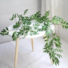 Decorative Flowers 1.7M Artificial Willow Vine Leaf Green Plant Rattan Fake Bougainvillea Home Decoration Hanging Backdrop Wall Decor Plants