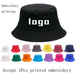 Wide Brim Hats Bucket Childrens Custom Fisherman Hat Cotton Ladies Summer Sunscreen Panama Doublesided Sun Outdoor 230620