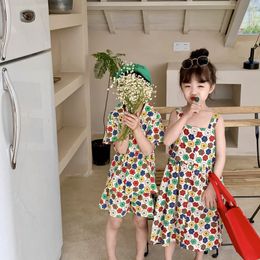 Boys and Girls Short-sleeved Shorts Two-piece Children's Flower Slip Dress Brother and Sister