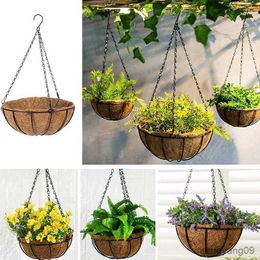 Planters Pots Hanging Flower Pot Mat Coconut Fibers Mulch Ring Folding Pads Gardening Supplie Round For Nurseries Gardens Balconies Flowerpot R230620