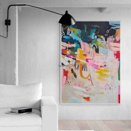 Modern Abstract Impression Of Mural Art Colorful Canvas Painting Print Wall Art Home Decoration For Living Room Frameless L230620