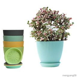 Planters Pots Color Cute Macaron Planter Succulent Plant Flower Pot Container With Drain Hole Flowerpot Figure Garden Decor Tabletop Ornament R230620