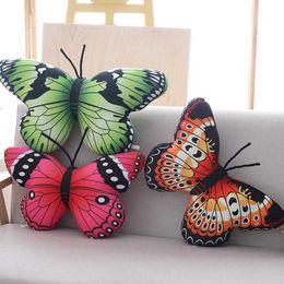 Plush Pillows Cushions Colourful Butterfly Plush Pillow Stuffed Smulation Butterfly Throw Pillow Cushion Home Sofa Creative Decoration Gifts R230620