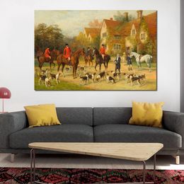 Hunting Sports Canvas Art Going to The Meet Heywood Hardy Painting Handcrafted Artwork High Quality
