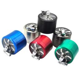 4 Layers 55mm 63mm Hand-operated Lightning Tobacco Grinder 6 Colors Zinc Alloy Metal Herb Grinders Smoking Accessories
