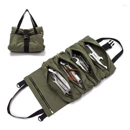 Storage Bags Roll Tool Multi-Purpose Up Bag Wrench Pouch Hanging Zipper Carrier Tote WF