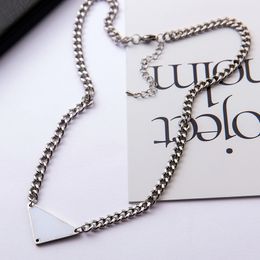 High-end Triangle Titanium Steel Necklace Letter Pendant Hip Hop Special-Interest Design Stainless Steel All-Match Summer Clavicle Chain