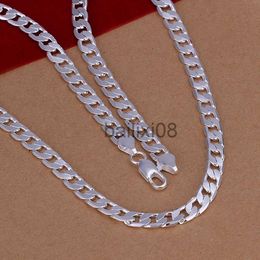 Pendant Necklaces Fine 925 Sterling Silver Neckle exquisite noble luxury gorgeous charm fashion 6MM men solid wedding chain women Jewellery J230620