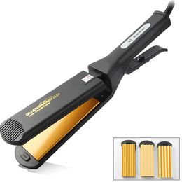 Hair Straighteners Professional hair straightener iron ceramic coating plate ionic curling flat styling tool 230620