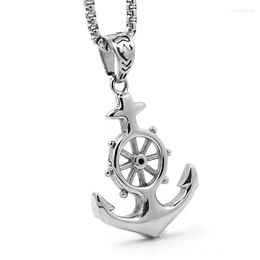 Pendant Necklaces Mens Stainless Steel Nautical Surfing Beach Anchor Necklace Men