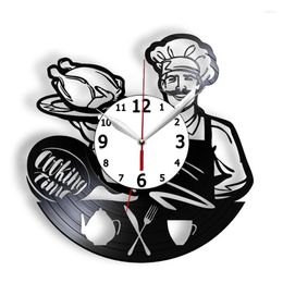 Wall Clocks Creative 3D Chef Cook Clock Turkey Cooking Time Spice Laser Etched Quartz Watch Kicthen Decorative Hanging