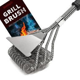 BBQ Tools Accessories Safe Grill Brush - Bristle Free BBQ Grill Brush - Rust Resistant Stainless Steel Barbecue Cleaner - Great Grilling Accessories 230620