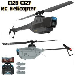 Electric/RC Aircraft C128 C127 RC Helicopter 720P HD Camera Remote Control Quadcopter 2.4GHz 4CH Electronic Gyroscope Aeroplane RC Aircraft Toys Gifts 230619