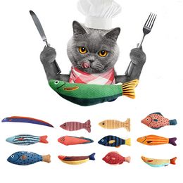 Cat Toy Training Funny Entertainment Fish Plush Stuffed Pillow 20cm Simulation Cute Fish Cat Toy Fish Interactive Pet Chew Toys