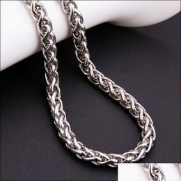Chains Stainless Steel Necklace Keel Chain Flower Basket Europe And The United States Men Women 38 Mm L Dhhn6