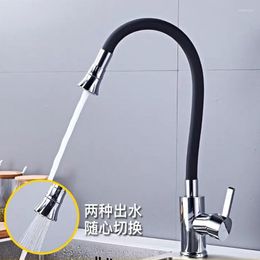 Kitchen Faucets LIUYUE Black/White Brass Silica Gel Nose Any Direction Rotate Faucet Switch Nozzle Sink Mixer Tap