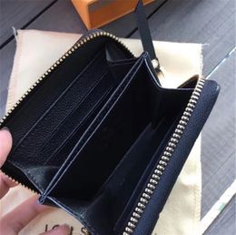 Designer woman wallet purse women original box genuine leather fashion classic flower letters embossed patters