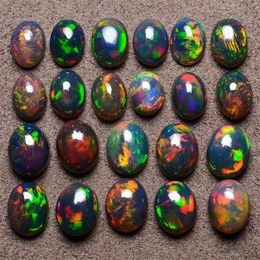 Loose Diamonds 100 Natural Black Opal Bare Stone 8x10mm Large Grain Gem Wedding Engagement Luxury Jewelry Support Wholesale 230619