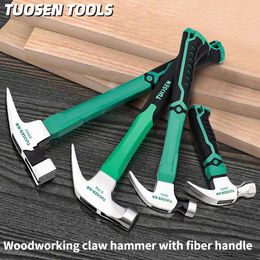 Hammer Deli Heavy Claw Hammer Anti slip Shockproof Nail Pulling Hammer Steel Woodworking Knocking Tool Magnetic Automatic Nail Hammer 230620