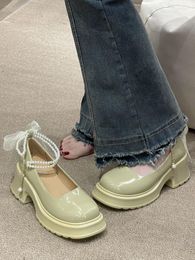 Dress Shoes 2023 Summer Korean Style Mary Janes Women Fashion Vintage Office Lady Causal Buckle Round Toe Pumps Solid Design