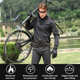 Racing Sets NUCKILY 2023 Autumn Winter Road Bike Thermal Men Two Piece Cycling Long Sleeve MTB Men's Bicycle Suits