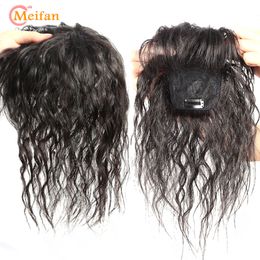 Bangs MEIFAN Synthetic Topper Closure Hairpieces with Bangs Clip on the Top of Head Hair Extension to Cover the White Hair Hairpiece 230620