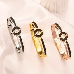 Women Branded Designers Bangle Letter 18K Gold Plated Stainless Steel Bracelets Womens Wedding Lovers Jewellery Gifts ZG2282