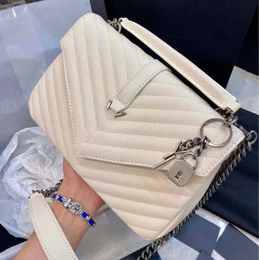 2023 New 5A Women Bag Luxury Handbags Shoulder Brand LOULOU Y-Shaped Designer Seam Leather Ladies Metal Chain Black Clamshell Messenger Bag