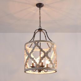 Chandeliers Retro White Kitchen Chandelier Light Fixtures Bedroom Wooden Lighting For Living Room Vintage Black Metal Nordic Lamp