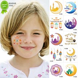 New 10Pcs Eid Mubarak Temporary Tattoo Stickers Ramadan Kareem Decoration Islamic Muslim Party Supplies Eid Kids Gift 2023 New