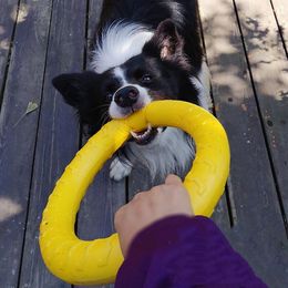 Dog Toys Pet Flying Discs Eva Training Ring For Big Large Dogs Puller Resistant Bite Floating Puppy Outdoor Interactive Supply