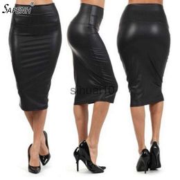 Skirts 2021 Winter Autumn Women PU Leather Skirt High Waist Pencil Skirts Sexy Club Vintage Bodycon Midi Skirt jupe faldas Plus size J230621