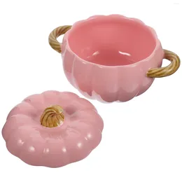 Bowls Ceramic Pumpkin Bowl Dinnerware Stew Pot Shaped Egg Steamed Soup Ceramics Steaming Child