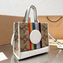 fashion bags the tote bag women handbags womens totes bags Fashion Large Capacity Shoulder Rainbow Bag Stripes handbag