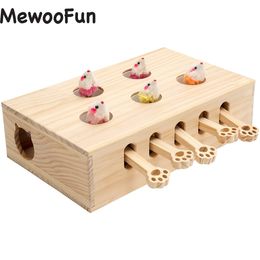 MewooFun Cat Toys Interactive Whack-a-mole Solid Wood Toys for Indoor Cats Kitten Catch Mice Game US Stock Dropshipping WG320