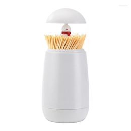 Storage Bottles Toothpick Holder Dispenser Automatic Press Type Container Durable And Restaurant Floss