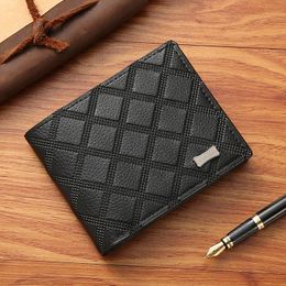 Men Purse Black Multiple Slot Casual Large Capacity Business Wallets Classic Male PU Leather Coin Pocket Photos Cards Holders