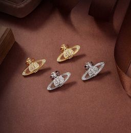 Ohrstecker Designer-Ohrringe Vivian Luxus Damen Modeschmuck Ohrringe Metall Perlenohrring Cjeweler Westwood Woman Tidal Flow Design 65ess