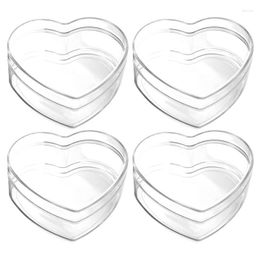 Gift Wrap 4pcs Heart Shape Candy Boxes Clear Plastic Cookie Packing For Wedding Party Baby Shower Supplies