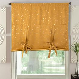 Curtain Short Curtains Blackout Roman For Kitchen Bedroom Living Room Door Sliver Soft Star Tie Up Window Drapery