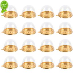 New 50pcs Mini Muffin Cake Box Container Trays Transparent Mooncake Dome Pastry Baking Packaging Box Wedding Party Supplies Gift