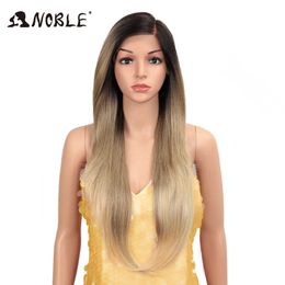 Hair Synthetic Lace Front Wig Long straight 28 Inch Lace Wig Blonde Wig Heat Resistant Wigs For Women Lace Front Wig 230524