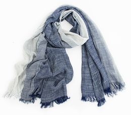 Scarves Wholesale Brand Winter Scarf Men Warm Soft Tassel Bufandas Cachecol Grey Plaid Woven Wrinkled Cotton Men Scarves 230620