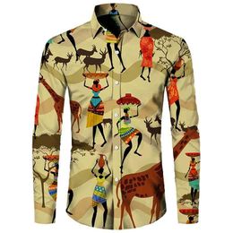 Men's T-Shirts Men's Button Shirt Dashiki African Printed ShortLong Sleeve Tops Traditional Couple Clothes Hip Hop Ethnic Style Streetwear 230620
