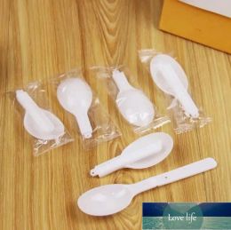 5000pcs Disposable Plastic White Scoop Folding Spoon Ice Cream Pudding Scoop With Individual Package Top Quality
