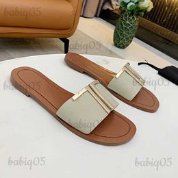 Slippers Designer flats sandals flip flops summer Genuine Leather slipper flat slippers for women dressy T230621